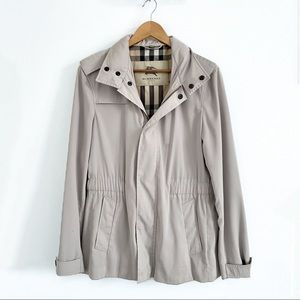Burberry Women’s Zipper Short Trench Coat Cinched Silhouette Jacket Cream Size S
